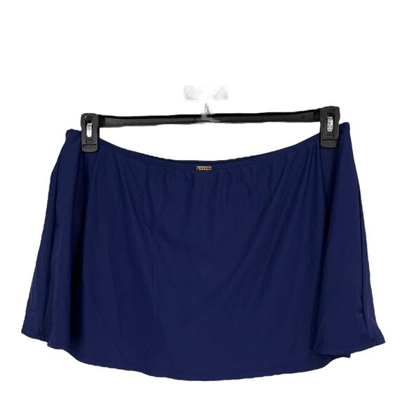 Nicole Miller Studio slit skirt bikini bottom navy size 3X - Picture 2 of 4